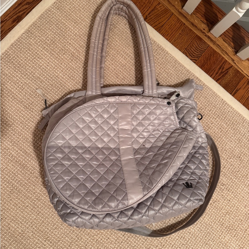 Oliver Thomas Quilted Silver tennis tote
